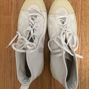 VEJA High-Top Canvas Sneakers in Cream